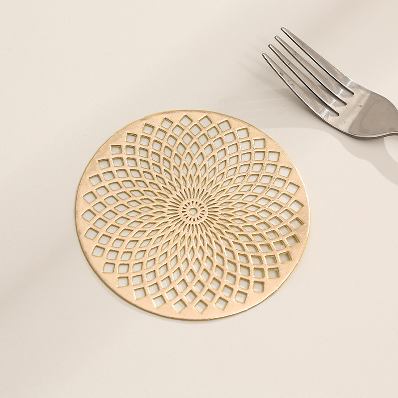 Posavasos redondos de estilo europeo, tapetes de mesa de restaurante occidental huecos de color sólido, tapetes para el hogar, tapetes de café, tapetes de aislamiento térmico al por mayor
