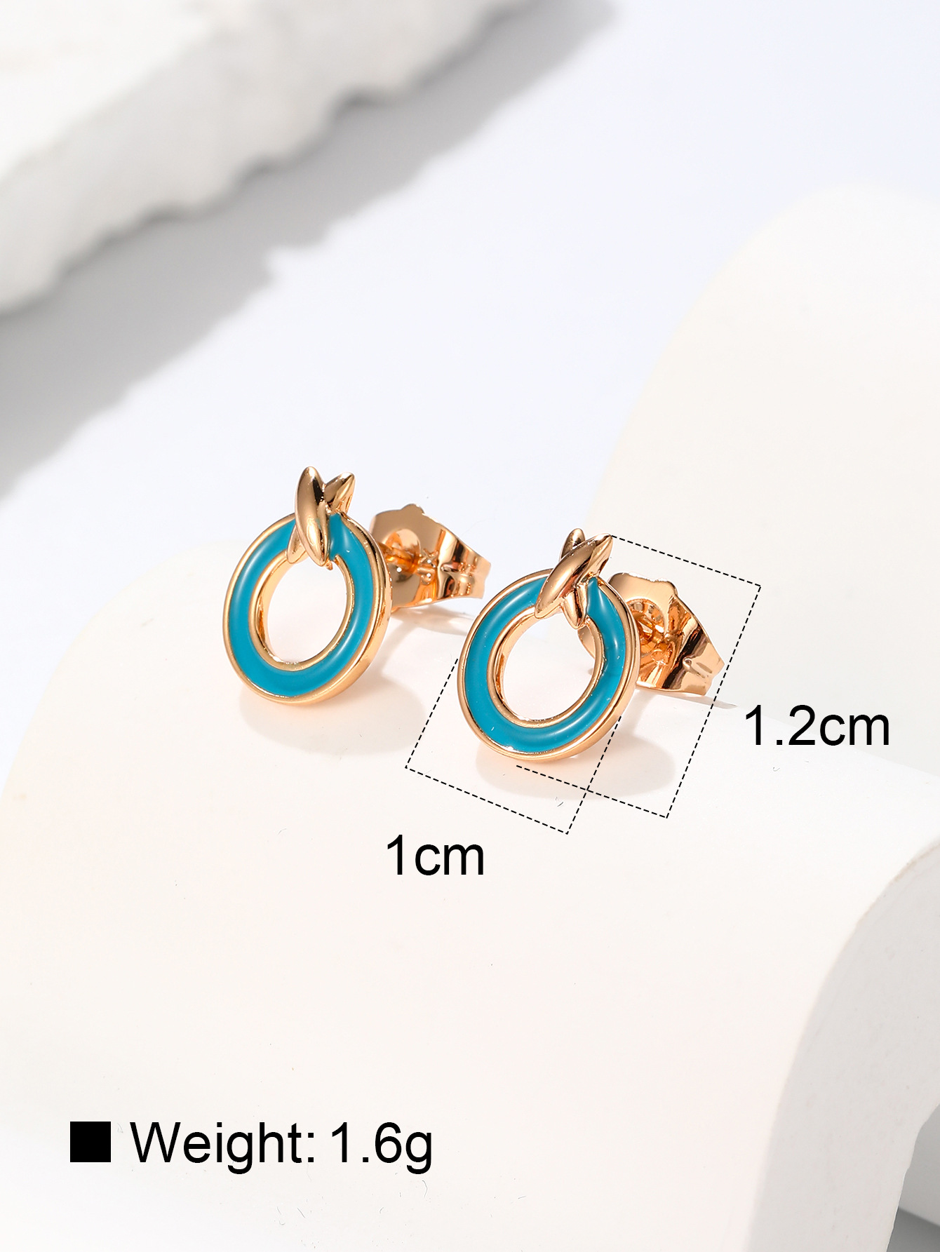 Joyería de Xuping 18K chapado en oro círculo gota de aceite pendientes hembra luz nicho de lujo ins estilo frío joyería al por mayor