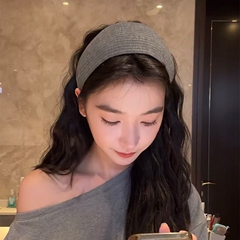 易梦玲同款法式针织灰色加宽发箍女高颅顶时尚发带头箍发卡头饰
