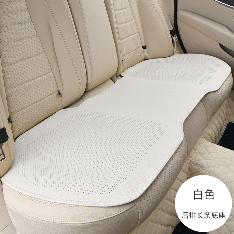 Seat cushion, seat cover — Universal Summer Universal Seat - white-rear-row-long-base-full-hole-lychee-leather