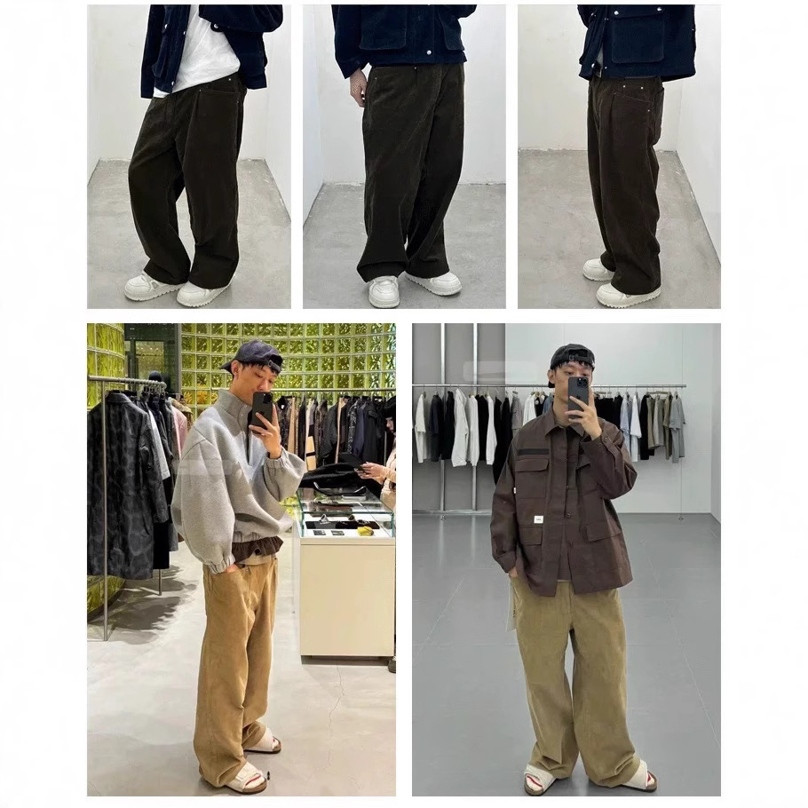 High-quality Epi Old Money Style Corduroy Casual Pants, Washed, Loose Fit, Unisex_voghion.com