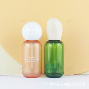 Factory High-End Special-Shaped Thick-Walled 80ml 80ml Essence Plastic Bottle 18 Tooth Mouth Lotion Pump Packaging Material Sub-Bottling Bottle