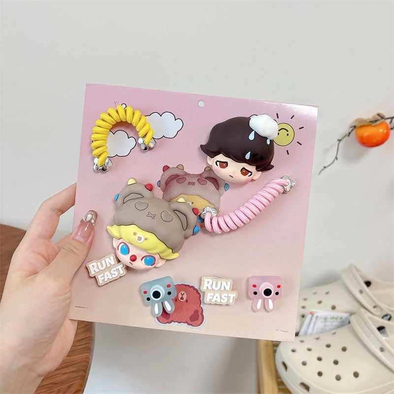 풍선 + 비오는 날 [6가지 작은 액세서리] 노란색 핑크색 벨트