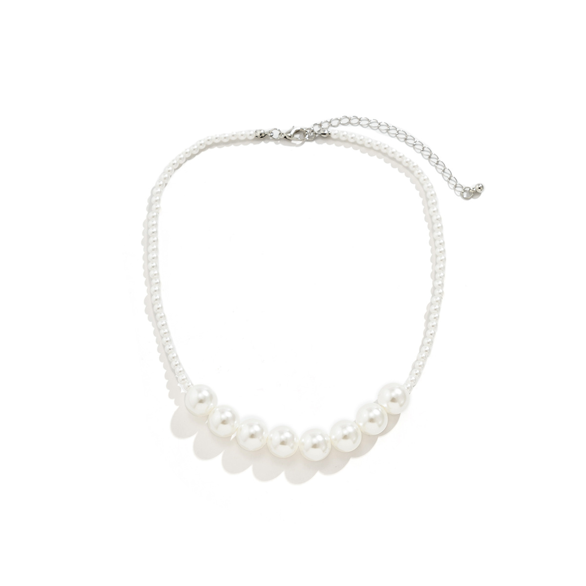 Retro Geometric Imitation Pearl Plating Necklace