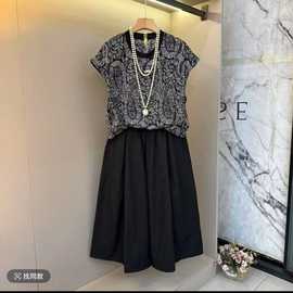 一件代发短袖裤裙套装女2025夏季新款时尚洋气韩版宽松减龄两件套
