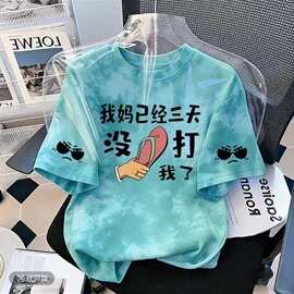 夏季捣蛋男童衣服新款短袖纯棉T恤百搭小众儿童趣味印花圆领上衣