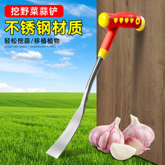Garlic Digging Shovel Agricultural Stainless Steel Flower Shovel Gardening Weeding Small Shovel Plastic Handle Digging Wild Vegetables Garlic Digging Shovel 