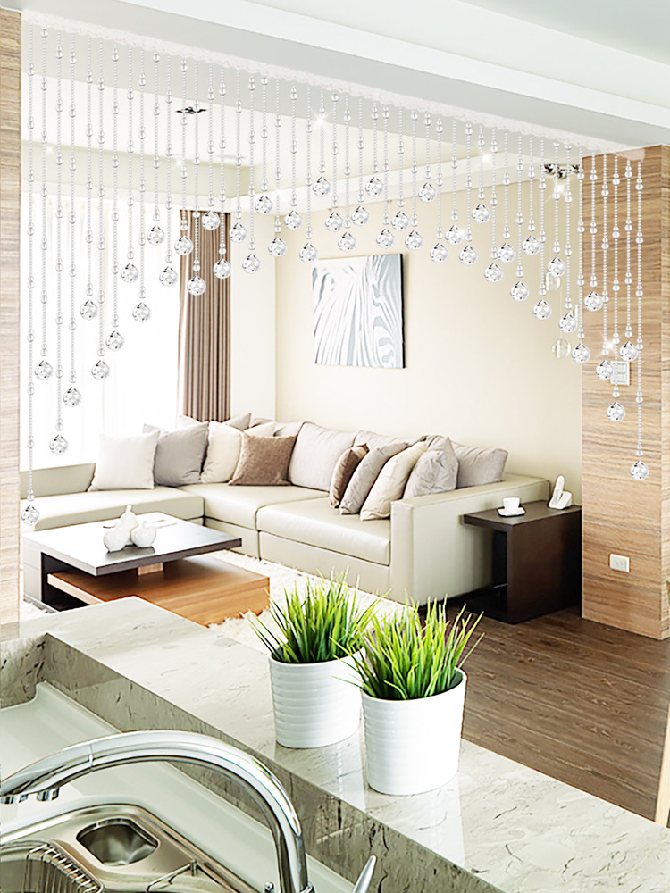 Crystal Bead Curtain Partition Curtain Door Curtain for Home Living Room Bathroom Bedroom Curtain Transparent Gourd New Style No-Drill Entrance