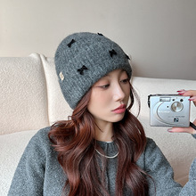 帽子秋冬女保暖新款可爱甜美蝴蝶结ins小众加厚保暖护耳帽毛线帽