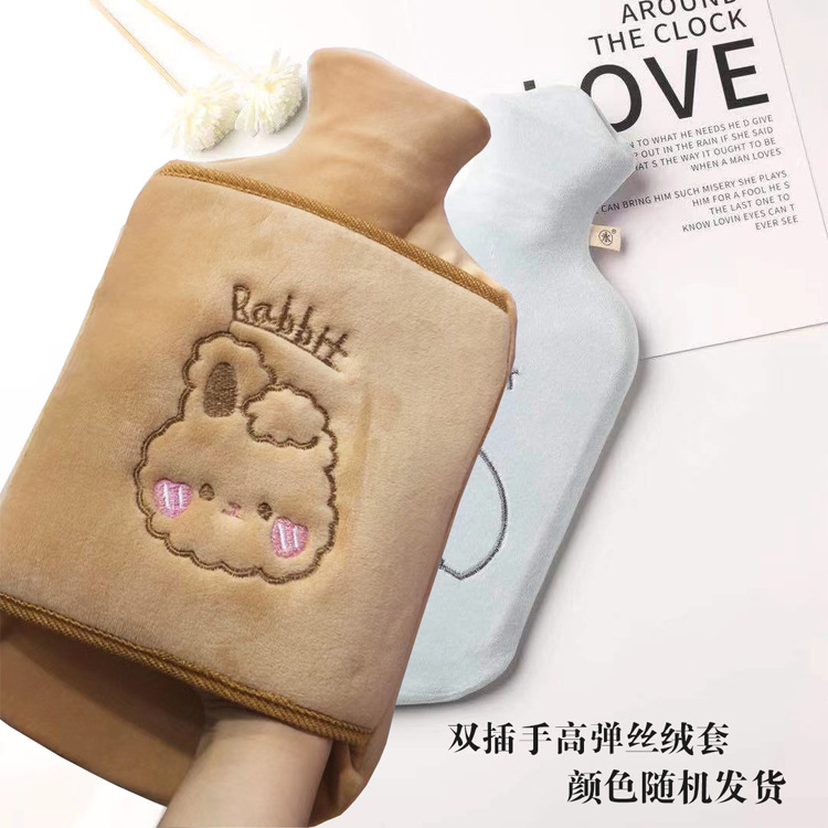 Yongzi hot water bottle large, medium and small old Shanghai Yongzi brand hot water bottle wholesale water-filled cloth covered rubber hot water bottle
