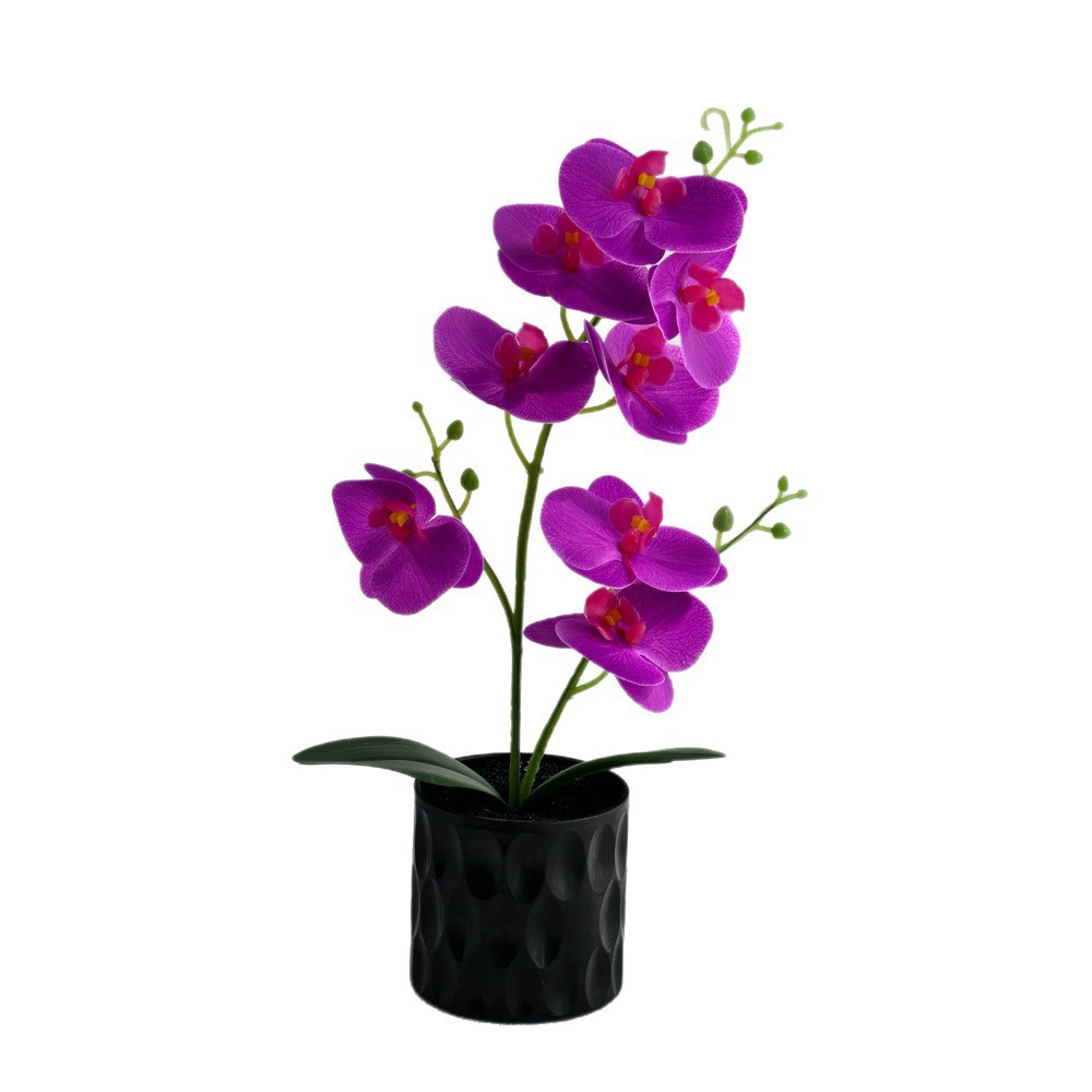 8 flores mariposa orquídea bonsai imitación maceta flores falsas decoración del hogar fotografía bodas adornos de flores artificiales image 6