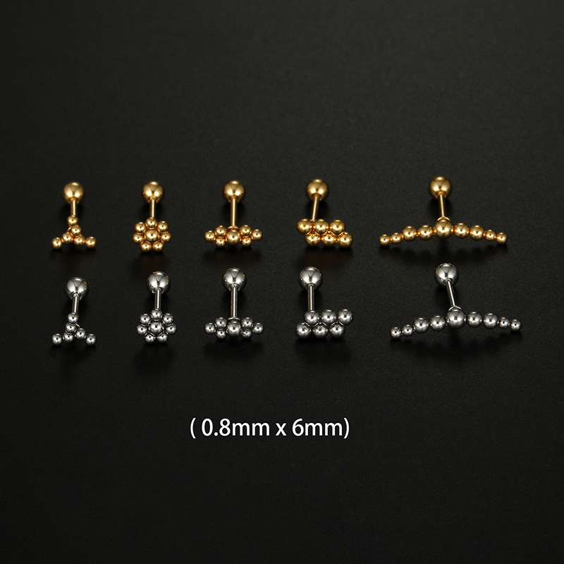 8g Weight 0.03µm-0.05µm Gold Plating Thickness PVD Coated Gold Plating Process 316L Stainless Steel Ear Needle Material 16K Real Gold Plated Plating Material 16K Real Gold Plated Stainless Steel PVD Coated Stone-Free Geometric Plating Simple Style Ear Studs For Unisex