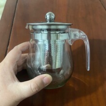 珣星350冲孔网圆珠抛光盖泡茶壶可热水冲泡含彩盒紫砂玻璃壶茶具