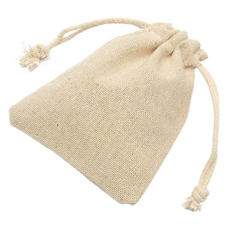 Прямые поставки фабрики на складе пустой хлопок drawstring хлопка льняной мешок для хранения может быть настроен напечатанный логотип