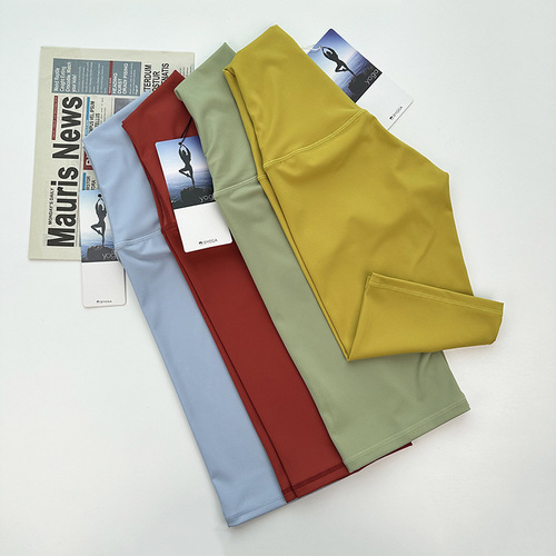 Nude breathable fitness shorts, skin-friendly Pilates yoga pants, running sports fitness pants