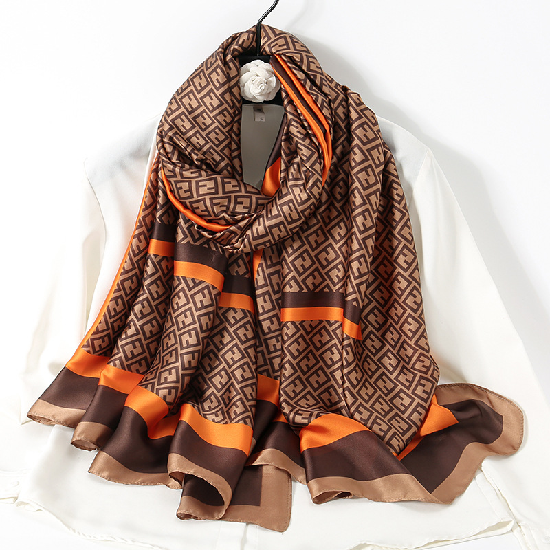 Women's Gender Printing Design Women's Lady Flower Cloud Brocade Printing Scarf