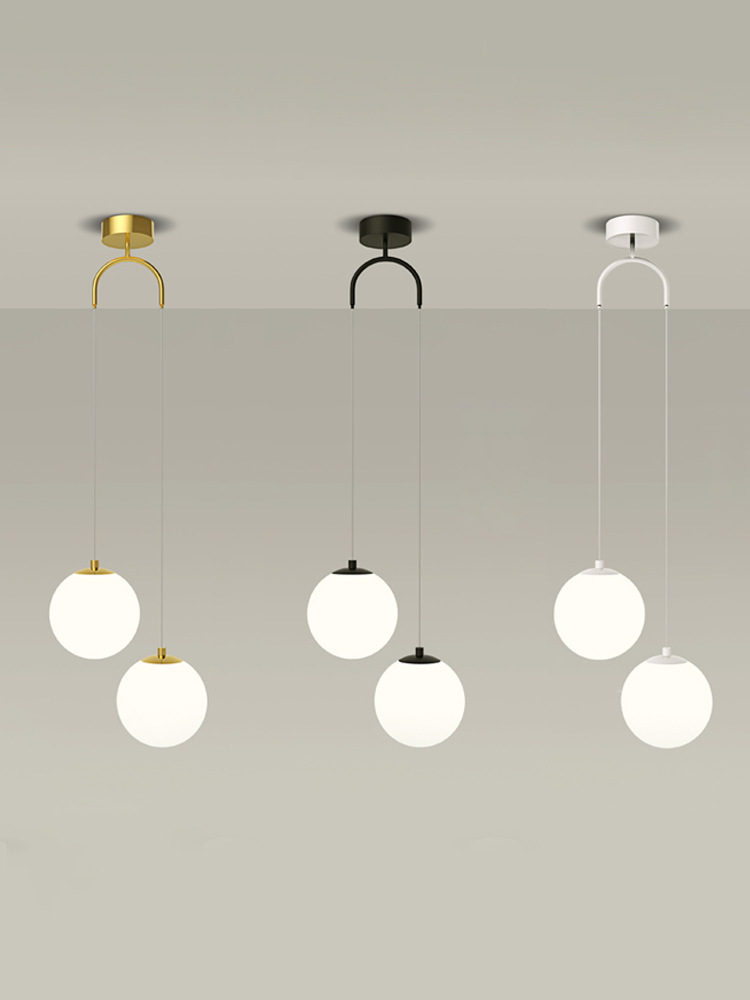 玻璃床头吊灯双头轻奢现代简约网红ins北欧主卧室线灯2023年新款