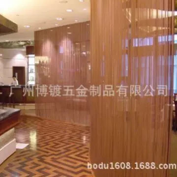 电镀金属窗帘布铝网片窗帘铝珠网拼接金属铝网片