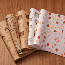 外贸跨境三明治包装纸定制汉堡纸烘焙纸食品级烘焙防油淋膜纸定制