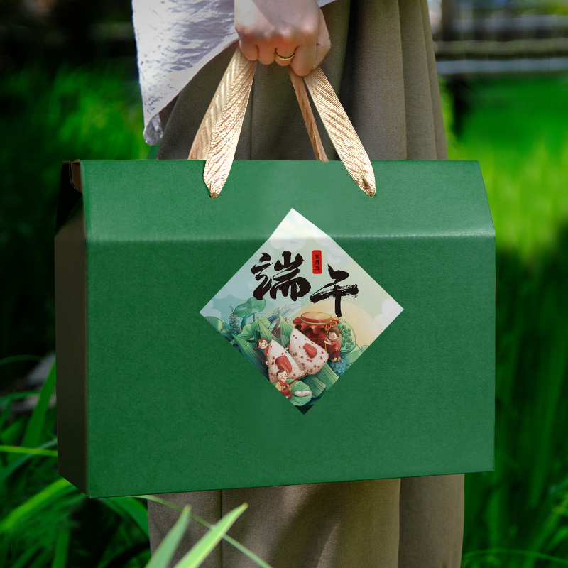 Caja de regalo del Festival del Barco del Dragón Zongzi Caja vacía Caja de embalaje especializada local de fideos hechos a mano productos agrícolas pasteles personalizados