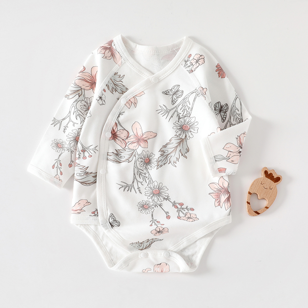 Newborn Baby Clothes, Baby Bag, Spring and Autum Long-Sleeved Pure Cotton Boneless Jumpsuit, Triangle Autum Clothes