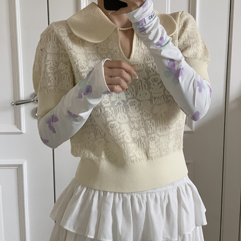 Mangas de hielo, mangas de seda de hielo, mujeres, ciclismo de verano, sombra al aire libre, protección UV, degradado, lazo, mangas de hielo, mangas de protección solar