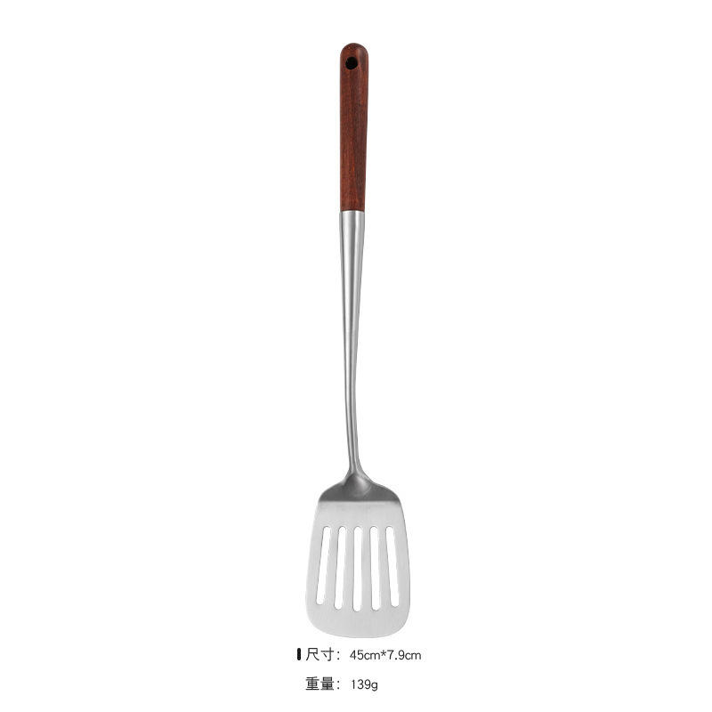 304ステンレス長花梨木柄鍋シャベルスプーンシャベル炒め料理スプーン調理器具セット家庭用卸売り|undefined