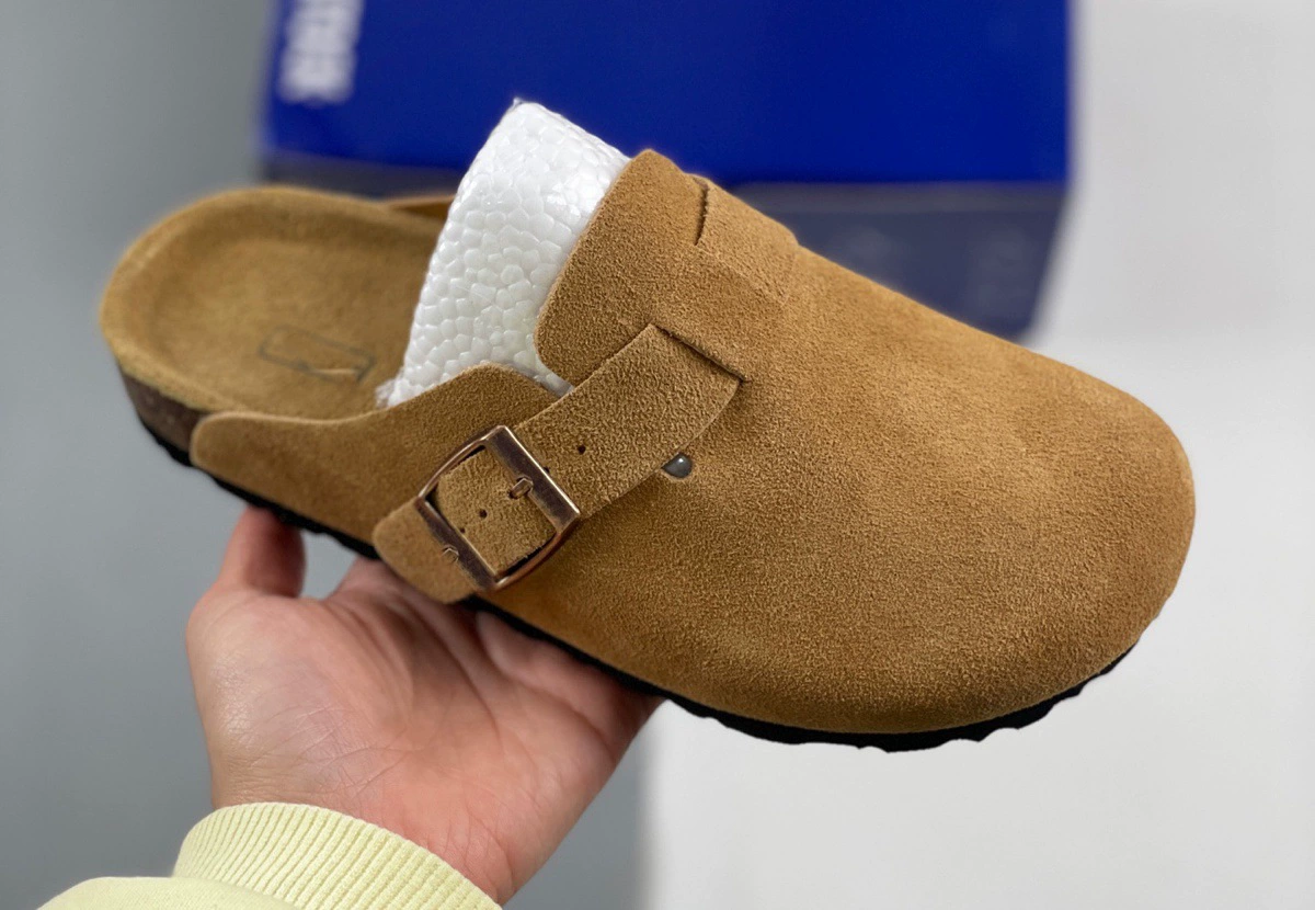 Сандалии Birkenstock из замши для ленивых мужчин BK домашние летние односторонние регулируемые пляжные открытые плоские сандалии для женщин