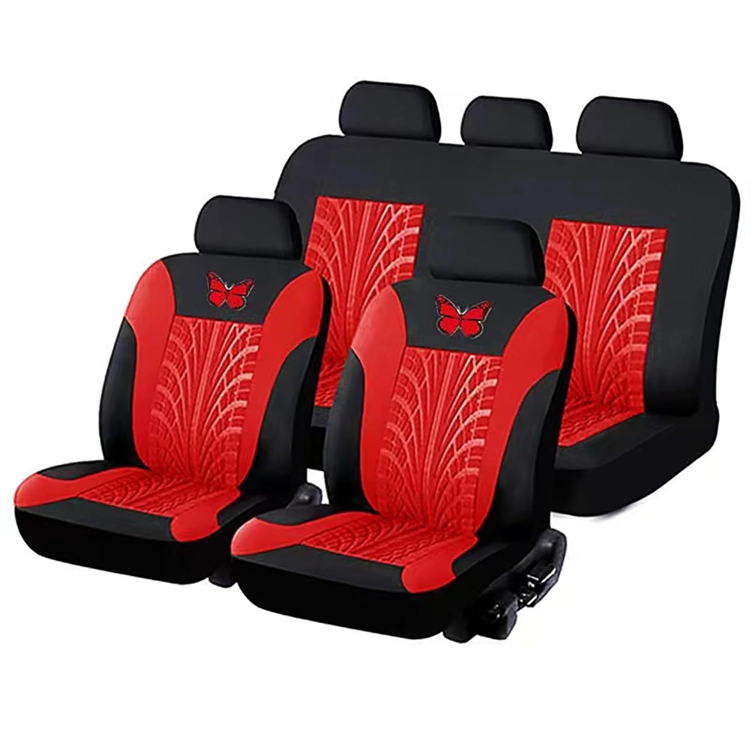 Factory Hot-Selling Universal Tire Pattern Foreign Trade Knitted Fabric Car Seat Covers, Customizable for Cross-Border Amazon and Temu