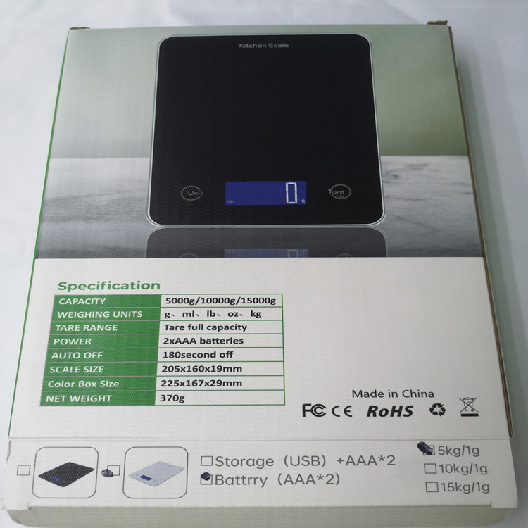 2022 nueva escala de cocina 5kg / 0.1g escala electrónica escala de horneado