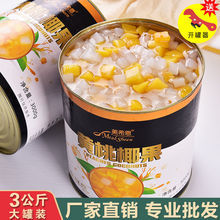 黃桃椰果罐頭大罐商用3公斤什錦3kg大桶裝水果罐頭烘培餐飲批發