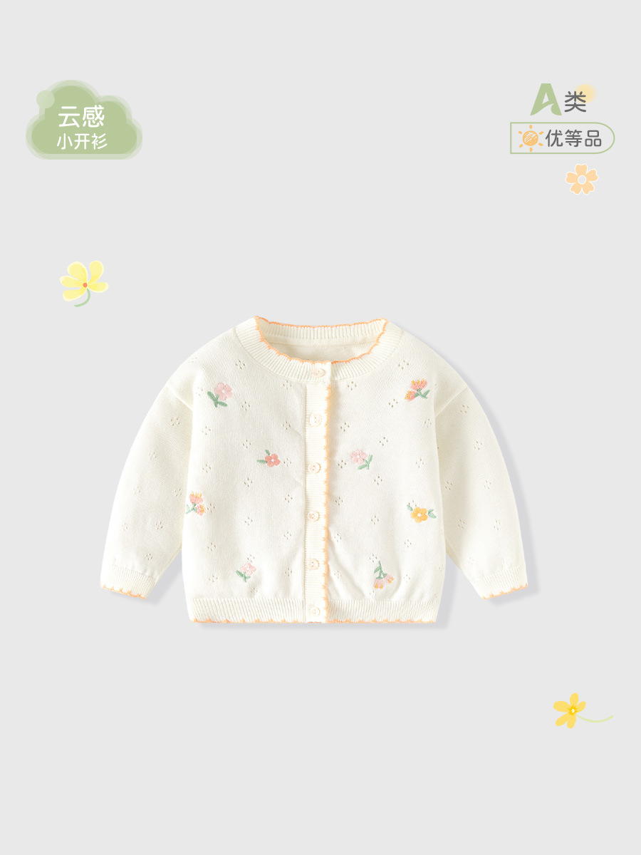 Cute cool breathable cotton children's summer thin cardigan…