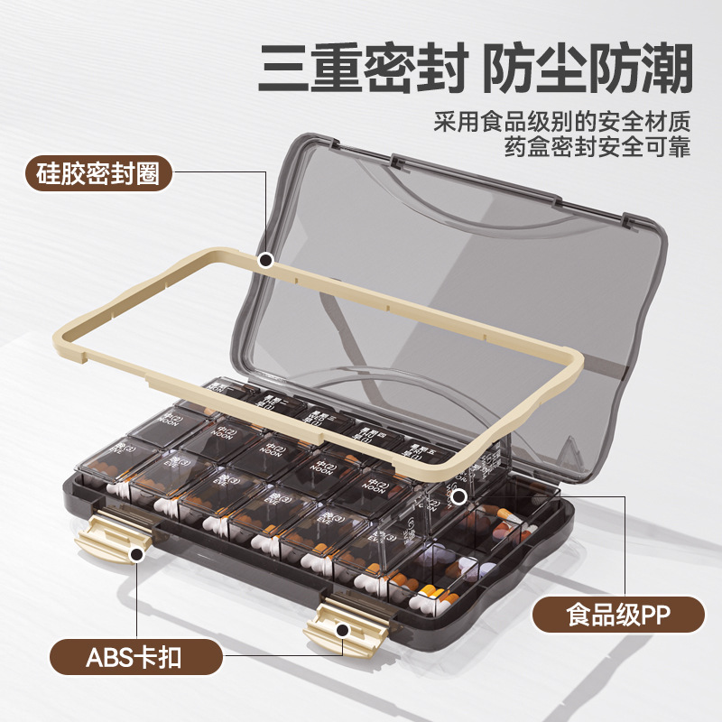 Medicine Box for Seven Days a Week, Travel Transparent Medicine Box, Portable Medicine Box, Medicine Dispensing Box, Medicine Storage Box, Cross-Border Medicine Box