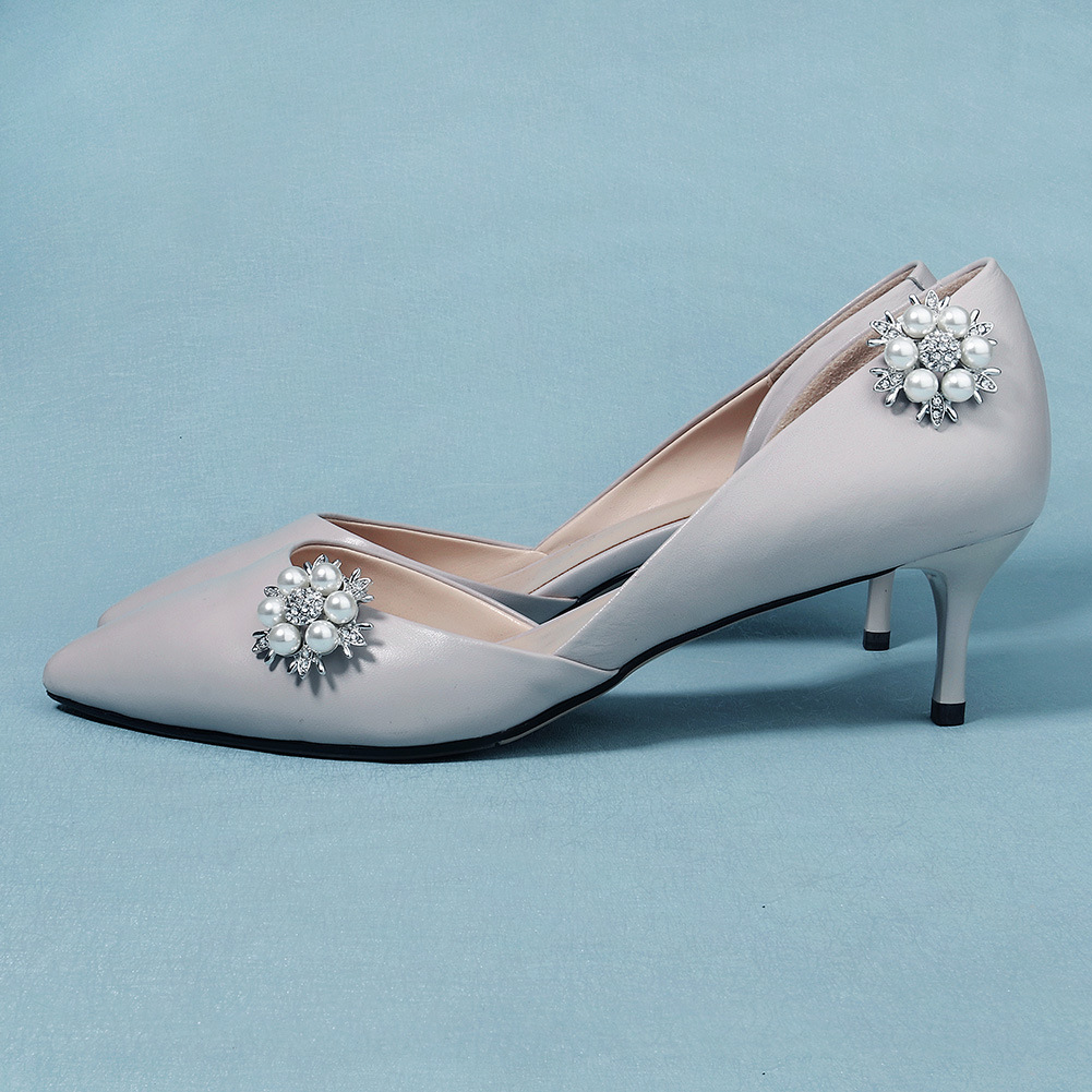 Bridal Accessories Removable Alloy Rhinestone Pearl Shoe Buckle display picture 7