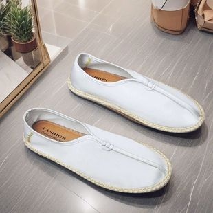 Summer Slip-on Straw Canvas Fisherman Shoes Men's Linen Sole Lazy Casual Shoes Chinese Style Old Beijing Linen Shoes