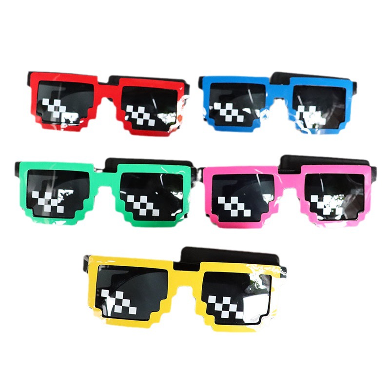 Gafas Fluorescentes de Mosaico para Fiesta, Gafas LED Inalámbricas Brillantes para Fiesta de Cumpleaños, Gafas de Sol de Mosaico