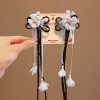 Children's hair accessory, hairgrip, retro wig with tassels, flowered