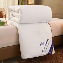 全棉蚕丝被四季白色春秋被民宿保暖冬被酒店双人宿舍被子