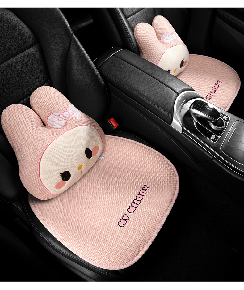 Car Seat Cushion Rabbit Design for Women, Trendy Seat Cover, Universal for All Seasons, Half-Cover Car Seat Cover, Non-Slip Car Mat for Summer
