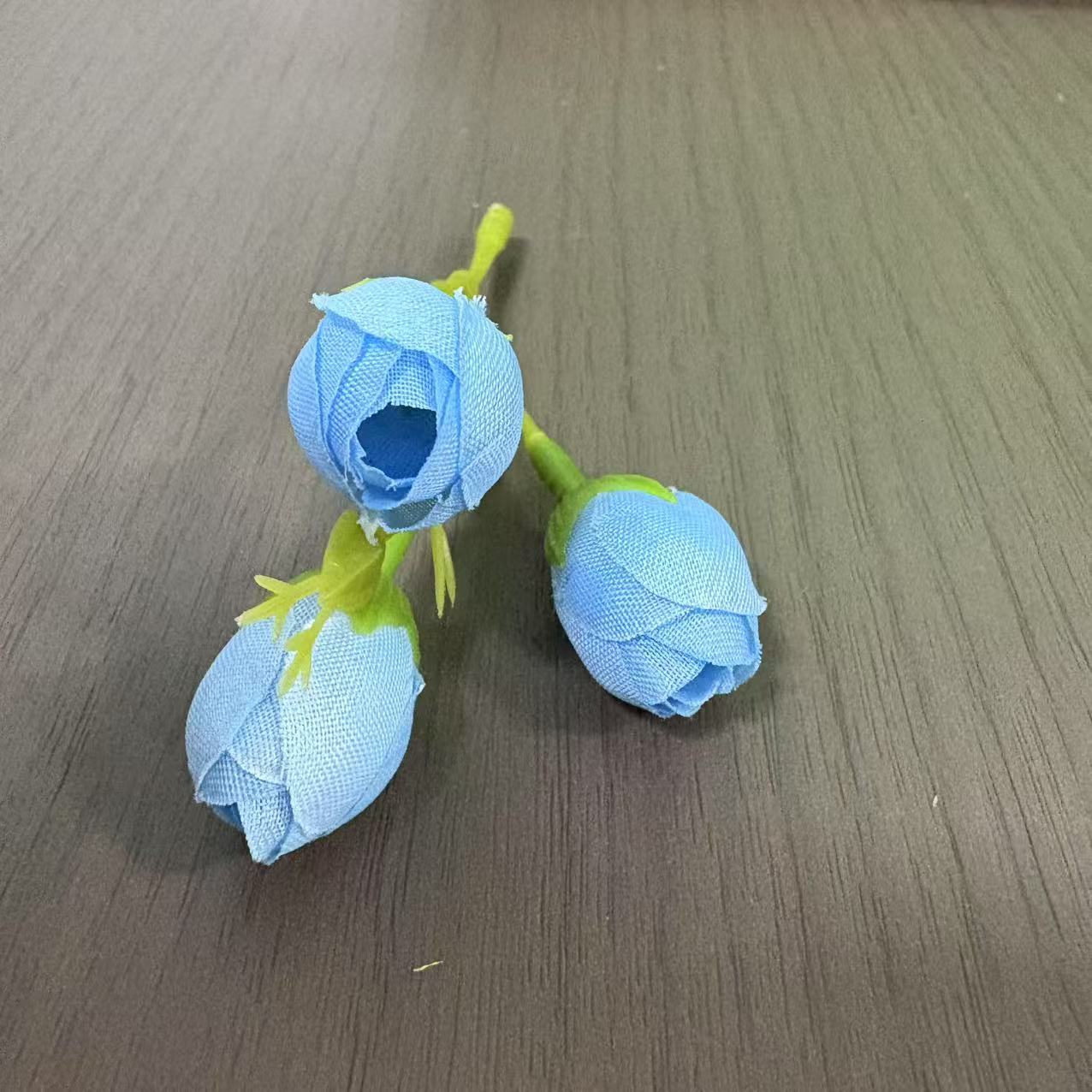 Simulación de rosas 3 brotes de flores hechos a mano accesorios DIY diseño de pared de flores de boda decoración de fotografía pinzas de flores