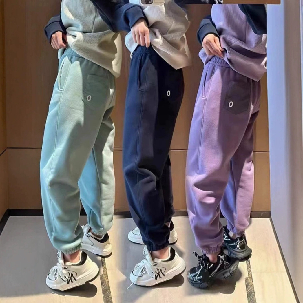 2024冬季素R风纯色加绒加厚女士休闲裤保暖束脚卫裤休闲百搭显瘦