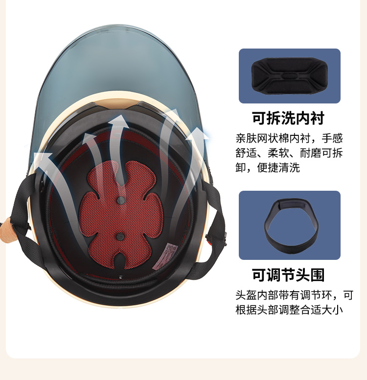3C Certified Electric Motorcycle Helmet Women's Men's Summer Sunscreen