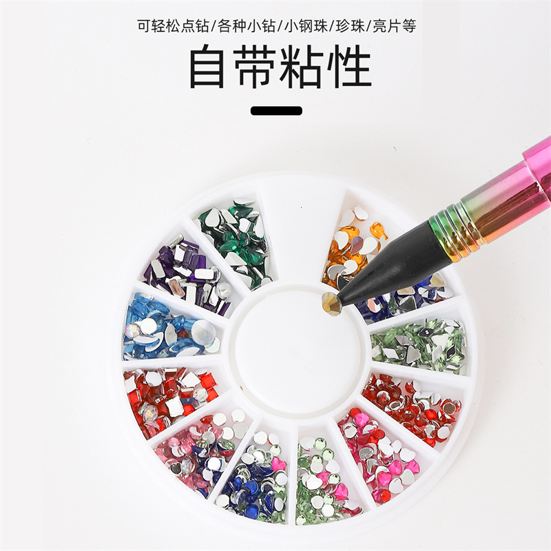 Transfronteriza especial galvanoplastia gradiente de color mágico taladro de uñas de doble cabeza crayón taladro multifunción descarga herramienta de uñas de diamante