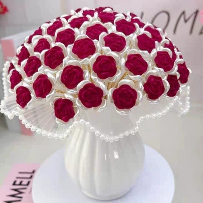 Набор для создания букетов из искусственных роз в стиле TikTok с 66 цветами для праздничных подарков и DIY.