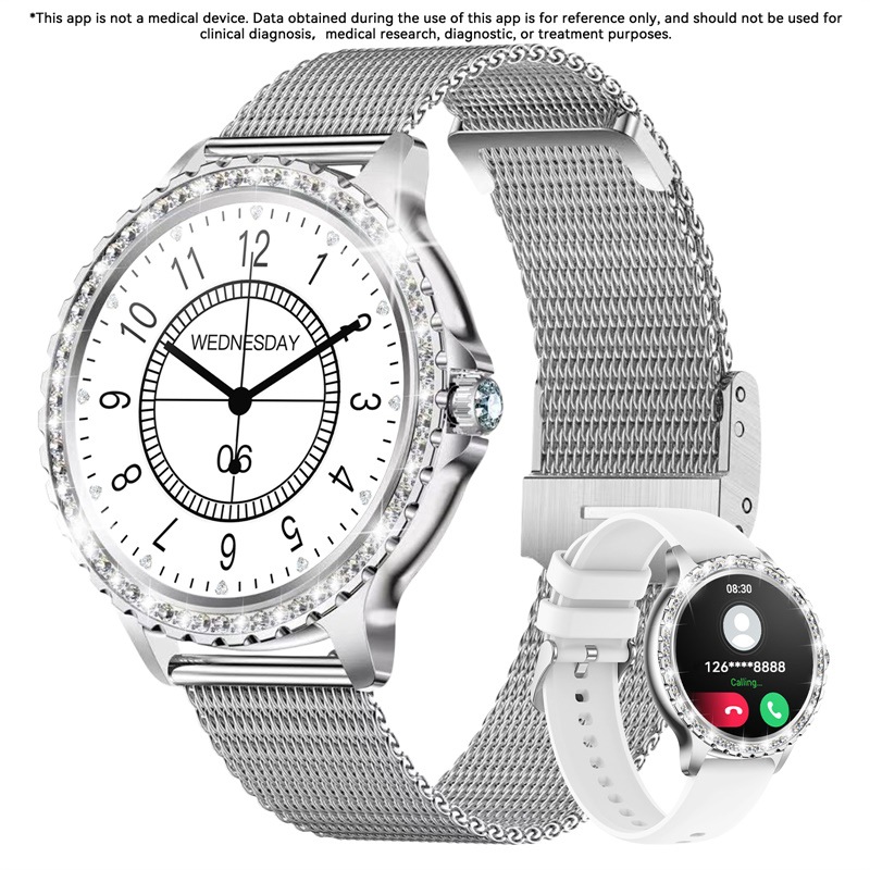 Reloj inteligente de moda para mujer con Bluetooth, llamadas, multifuncional, resistente al agua, alarma y reloj deportivo._voghion.com