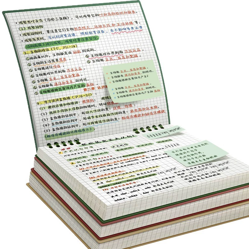 Square Loose-Leaf Notebook, Removable Tear-Off Pages, Retro Design, Customizable Cover