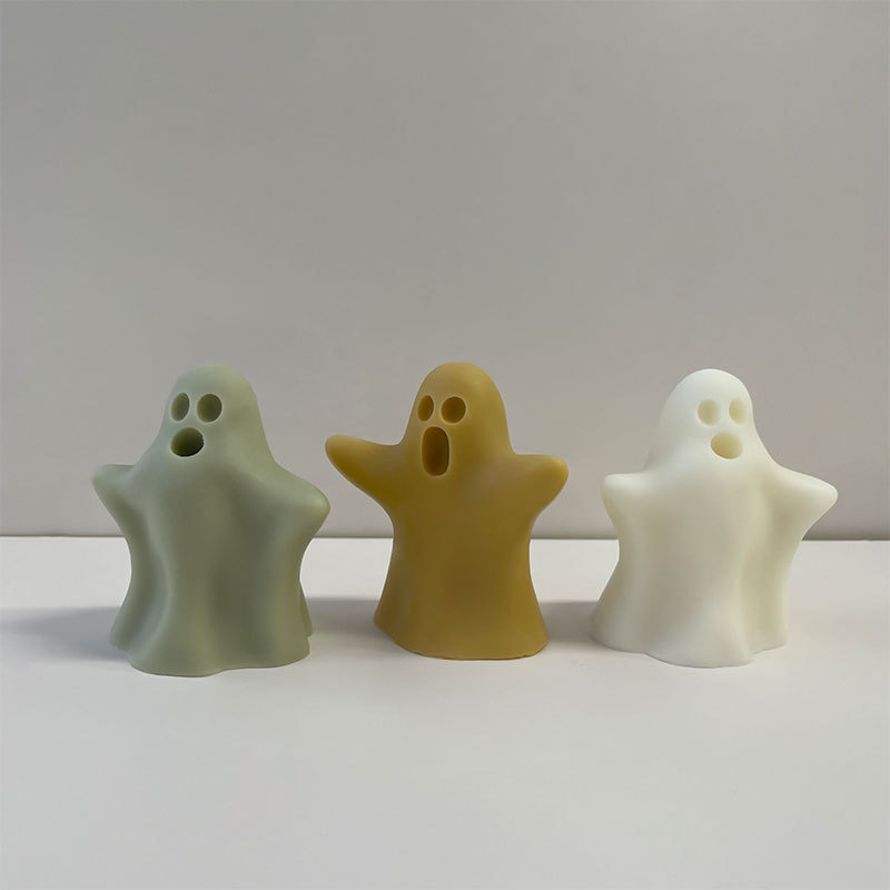 Transfronterizo de Halloween fantasma decoración vela molde DIY fantasma Festival fiesta divertido aromaterapia vela molde de silicona