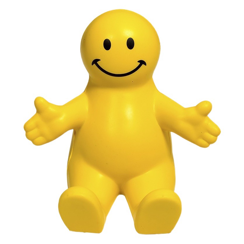 Pu espuma sonriente persona descompresión soporte de teléfono celular espuma de poliuretano esponja descompresión pequeña fuerza de agarre bola soporte