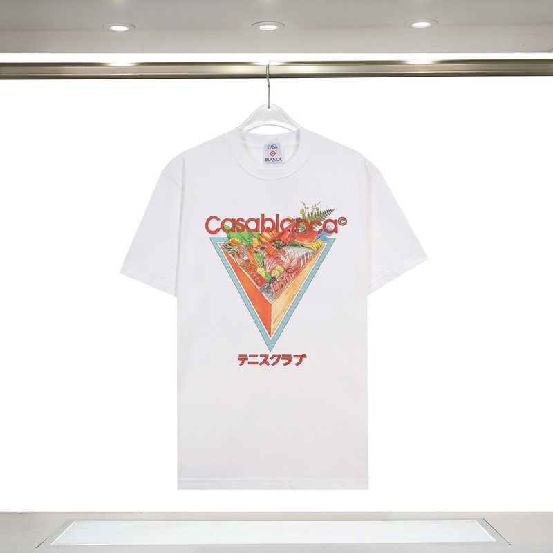 メンズ半袖 260g カサブランカ半袖 2025 春夏新作 カラープリント CASA ピュアコットン半袖|undefined