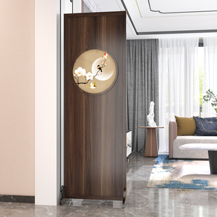 Screen Partition Board Entrance Living Room Foldableing Mobile New Chinoiserie Room Partition Artifact Bedroom Solid Wood Carved Flat Wind
